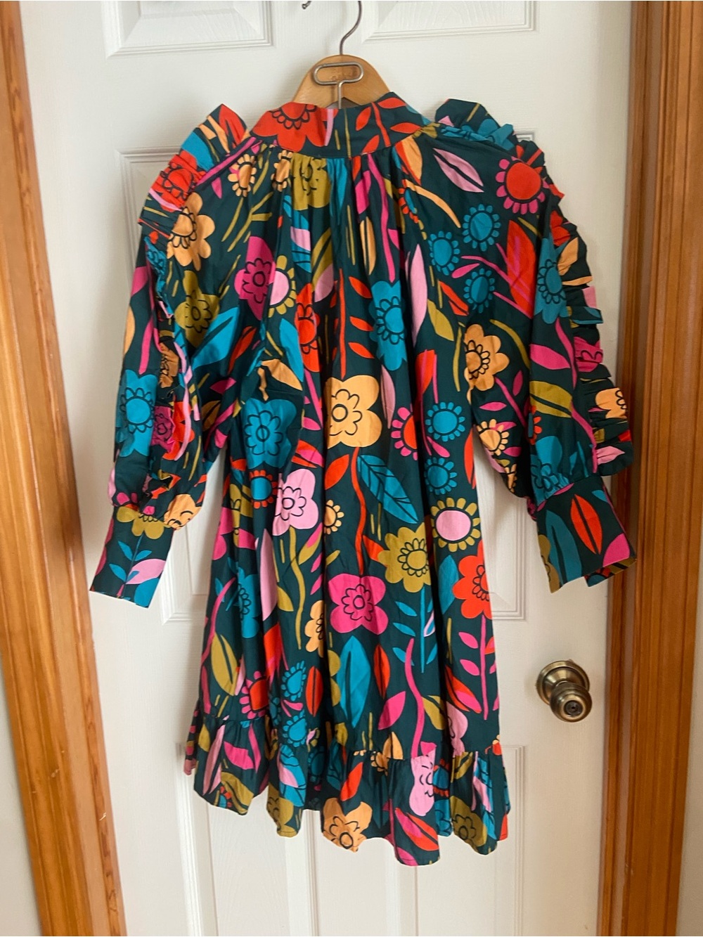 Karlie Floral Ruffle Dress Women’s Colorful Puff Sleeve Mini Dress - Picture 6 of 8